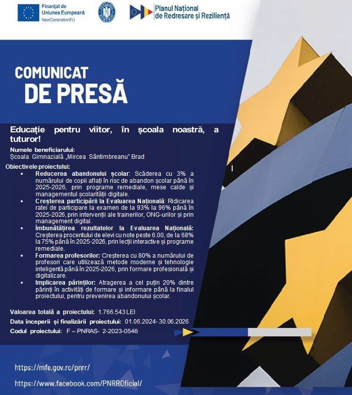 Comunicat de presa PNRAS